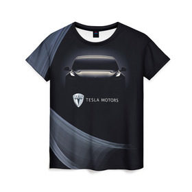 Женская футболка 3D с принтом Tesla Model 3 в Санкт-Петербурге, 100% полиэфир ( синтетическое хлопкоподобное полотно) | прямой крой, круглый вырез горловины, длина до линии бедер | auto | car | cars | coil | electro | elon | future | logo | moto | motors | musk | pixel | tesla | авто | автомобили | автомобиль | будущее | илон | лого | логотип | маск | мото | моторс | символ | тесла | электричество | электро