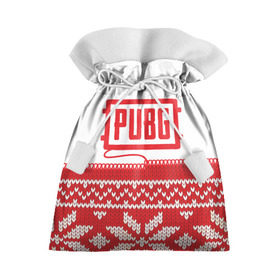 Подарочный 3D мешок с принтом Новогодний PUBG в Санкт-Петербурге, 100% полиэстер | Размер: 29*39 см | 