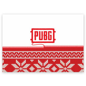 Поздравительная открытка с принтом Новогодний PUBG в Санкт-Петербурге, 100% бумага | плотность бумаги 280 г/м2, матовая, на обратной стороне линовка и место для марки
 | 