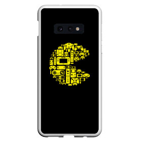 Чехол для Samsung S10E с принтом Pac-Man в Санкт-Петербурге, Силикон | Область печати: задняя сторона чехла, без боковых панелей | game | gamer | gaming | nds | nintendo | pac man | ps3 | ps4 | psp | wii | xbox | аркада | джойстик | игра | игровая приставка | игры | классика игр | контроллер | пакман