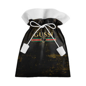 Подарочный 3D мешок с принтом GUSSI GOLD в Санкт-Петербурге, 100% полиэстер | Размер: 29*39 см | fasion | gold | gucci | gussi | trend | гусси | гуччи | золото | золотой | мода | одежда | тренд | тренды