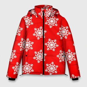 Мужская зимняя куртка 3D с принтом Новогодние снежинки в Санкт-Петербурге, верх — 100% полиэстер; подкладка — 100% полиэстер; утеплитель — 100% полиэстер | длина ниже бедра, свободный силуэт Оверсайз. Есть воротник-стойка, отстегивающийся капюшон и ветрозащитная планка. 

Боковые карманы с листочкой на кнопках и внутренний карман на молнии. | christmas | new year | snow | ёлка | зима | каникулы | новогодний паттерн | новый год | праздник | рождество | снег | снежинки