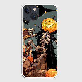 Чехол для iPhone 13 с принтом Halloween в Санкт-Петербурге,  |  | аниме | ведьма | девушка | зомби | ирландия | кладбище | колдун | кости | кошки | летучие | луна | мертвец | мёртвые | монстры | мыши | ночь | оборотни | пауки | паутина | подарок | праздник | свет | свечи