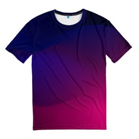 Мужская футболка 3D с принтом Abstract simple colors в Санкт-Петербурге, 100% полиэфир | прямой крой, круглый вырез горловины, длина до линии бедер | abstract | blue | gradient | iphone | red | theme | абстракция | айфон | градиент | заставка | тема