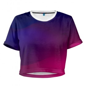 Женская футболка Cropp-top с принтом Abstract simple colors в Санкт-Петербурге, 100% полиэстер | круглая горловина, длина футболки до линии талии, рукава с отворотами | abstract | blue | gradient | iphone | red | theme | абстракция | айфон | градиент | заставка | тема