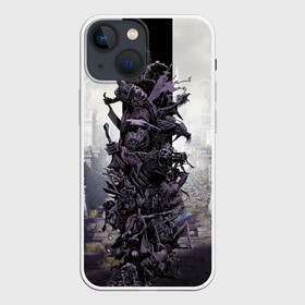 Чехол для iPhone 13 mini с принтом Dark Souls Boss Collaboration в Санкт-Петербурге,  |  | boss | dark souls | demons | skull | демоны | кости | темные души | черепа