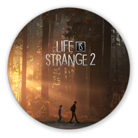 Коврик для мышки круглый с принтом Life is Strange 2 в Санкт-Петербурге, резина и полиэстер | круглая форма, изображение наносится на всю лицевую часть | Тематика изображения на принте: adventure | life | life is strange | road | video game | дороги | жизнь | закат | квест | лес | приключения