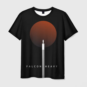 Мужская футболка 3D с принтом Falcon Heavy в Санкт-Петербурге, 100% полиэфир | прямой крой, круглый вырез горловины, длина до линии бедер | falcon heavy | ilon mask | spacex | tesla | tesla roadster | илон маск | спейс икс | спейс экс | тесла | тесла родстер