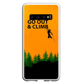 Чехол для Samsung Galaxy S10 с принтом Альпинизм в Санкт-Петербурге, Силикон | Область печати: задняя сторона чехла, без боковых панелей | Тематика изображения на принте: adrenaline | adventure | extreme | hiking | mountaineering | mountains | rockclimbing | rocks | адреналин | альпинизм | горы | скалолазание | скалы | туризм | экстрим