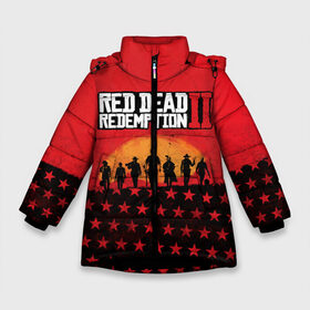 Зимняя куртка для девочек 3D с принтом Red Dead Redemption 2 в Санкт-Петербурге, ткань верха — 100% полиэстер; подклад — 100% полиэстер, утеплитель — 100% полиэстер. | длина ниже бедра, удлиненная спинка, воротник стойка и отстегивающийся капюшон. Есть боковые карманы с листочкой на кнопках, утяжки по низу изделия и внутренний карман на молнии. 

Предусмотрены светоотражающий принт на спинке, радужный светоотражающий элемент на пуллере молнии и на резинке для утяжки. | dead | die | flag | game | games | gta | rdr | rdr2 | red | redemption | rockstar | sun | sunset | western | вестерн | выкуп | гта | дикий | закат | запад | игра | игры | красный | мертвый | поле | рдр | рдр2 | рокстар | солнце