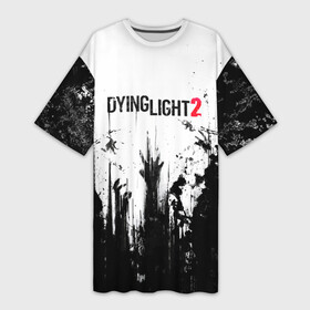 Платье-футболка 3D с принтом Dying Light 2 в Санкт-Петербурге,  |  | action | axe | dying | horror | light | open | rpg | survival | techland | world | zombie | zombies | выживание | даин | дайинг | зомби | игра | игры | лайт | мир | открытый | про | топор | топорик | ужасы | хоррор | экшн