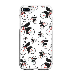 Чехол для iPhone 7Plus/8 Plus матовый с принтом Панды На Велосипеде в Санкт-Петербурге, Силикон | Область печати: задняя сторона чехла, без боковых панелей | велосипед | мишки | панда | паттерн