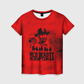 Женская футболка 3D с принтом Redemption is Dead в Санкт-Петербурге, 100% полиэфир ( синтетическое хлопкоподобное полотно) | прямой крой, круглый вырез горловины, длина до линии бедер | dead | gamer | john | marston | rdr | red | redemption | rockstar | shooter | western | вестерн | джон | марстон | шутер