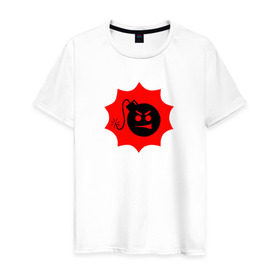 Мужская футболка хлопок с принтом Serious Sam в Санкт-Петербурге, 100% хлопок | прямой крой, круглый вырез горловины, длина до линии бедер, слегка спущенное плечо. | games | pc | sam | skin. game | бомба | бомбочка | взрыв | взрывчатка | видеоигра | видеоигры | главный герой | знаменитая футболка | значок | игра | логотип | персонаж | символ | сириус | скин | стрелялка
