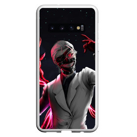 Чехол для Samsung Galaxy S10 с принтом Ken Kaneki в Санкт-Петербурге, Силикон | Область печати: задняя сторона чехла, без боковых панелей | Тематика изображения на принте: anime | blood | eyepatch | ghoul | kaneki | ken | one eyed | tokyo | tokyoghoul | гуль | канеки | кен | кровь | одноглазый | токийский