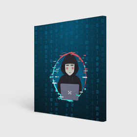 Холст квадратный с принтом Anonymous hacker в Санкт-Петербурге, 100% ПВХ |  | Тематика изображения на принте: anonymous | hacker | it | аноним | взлом | компьютер | ноутбук | программист | хакер