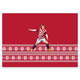 Поздравительная открытка с принтом Luka Modric в Санкт-Петербурге, 100% бумага | плотность бумаги 280 г/м2, матовая, на обратной стороне линовка и место для марки
 | luka modric | modric | new yaer | зима футбол | модрич | новый год | новый год футбол | футбол | футбол новый год