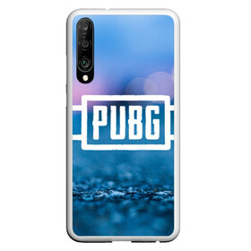 Чехол для Honor P30 с принтом PUBG light blue в Санкт-Петербурге, Силикон | Область печати: задняя сторона чехла, без боковых панелей | Тематика изображения на принте: pubg | игра | лого | пубг | светлый | стрелялка | шутер