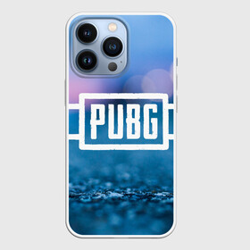 Чехол для iPhone 13 Pro с принтом PUBG light blue в Санкт-Петербурге,  |  | Тематика изображения на принте: pubg | игра | лого | пубг | светлый | стрелялка | шутер