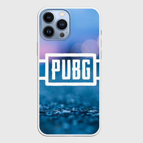 Чехол для iPhone 13 Pro Max с принтом PUBG light blue в Санкт-Петербурге,  |  | Тематика изображения на принте: pubg | игра | лого | пубг | светлый | стрелялка | шутер