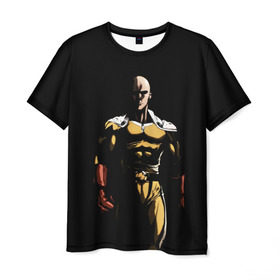 Мужская футболка 3D с принтом Сайтама в Санкт-Петербурге, 100% полиэфир | прямой крой, круглый вырез горловины, длина до линии бедер | man | one | punch | saitama | аниме | ванпанчмен | манга