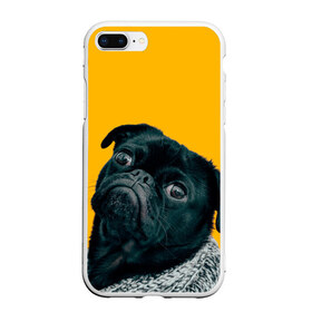 Чехол для iPhone 7Plus/8 Plus матовый с принтом Бульдожка в Санкт-Петербурге, Силикон | Область печати: задняя сторона чехла, без боковых панелей | бульдог | паг | пес | собака | черный