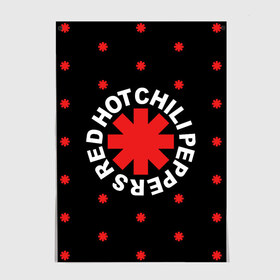 Постер с принтом Red Hot Chili Peppers в Санкт-Петербурге, 100% бумага
 | бумага, плотность 150 мг. Матовая, но за счет высокого коэффициента гладкости имеет небольшой блеск и дает на свету блики, но в отличии от глянцевой бумаги не покрыта лаком | Тематика изображения на принте: chili | cross | hot | logo | music | peppers | red | red hot chili peppers | rhcp | rock | star | symbol | звезда | звездочка | красная | красный | крест | логотип | музыка | перцы | рок | символ | цветок | цветочек | чили