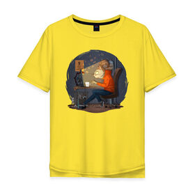 Мужская футболка хлопок Oversize с принтом IT - кошечка в Санкт-Петербурге, 100% хлопок | свободный крой, круглый ворот, “спинка” длиннее передней части | birdborn | it | админ | подарок | программист | профессия | работа