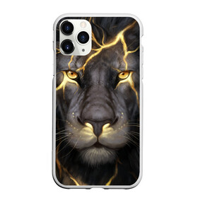 Чехол для iPhone 11 Pro матовый с принтом Лев с молнией в Санкт-Петербурге, Силикон |  | Тематика изображения на принте: глаза | гроза | зверь | король | кот | кошка | прайд | царь | шрам