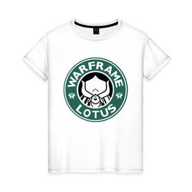 Женская футболка хлопок с принтом Warframe_ в Санкт-Петербурге, 100% хлопок | прямой крой, круглый вырез горловины, длина до линии бедер, слегка спущенное плечо | warframe | варфрейм