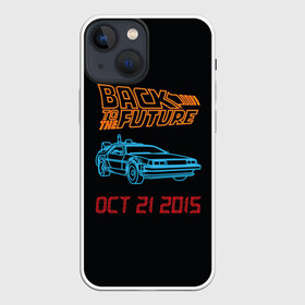 Чехол для iPhone 13 mini с принтом Back to the future_10 в Санкт-Петербурге,  |  | back to the future | doc | emmet brown | marty mcfly | док | культовое кино | марти макфлай | путешествия во времени | роберт земекис | эйнштейн | эммет браун