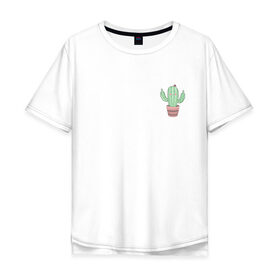 Мужская футболка хлопок Oversize с принтом Fucktus-2 в Санкт-Петербурге, 100% хлопок | свободный крой, круглый ворот, “спинка” длиннее передней части | cactus | you | аргументы | иголки | кактус | карман | колючий | растение