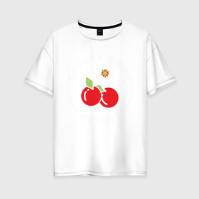 Женская футболка хлопок Oversize с принтом Cherry Bomb в Санкт-Петербурге, 100% хлопок | свободный крой, круглый ворот, спущенный рукав, длина до линии бедер
 | 127 | bomb | cherry | k pop | korea | kpop | nct | pop | бомб | бомба | вишневая | корейцы | корея | нст | черри