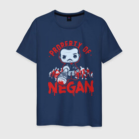 Мужская футболка хлопок с принтом Property of Negan в Санкт-Петербурге, 100% хлопок | прямой крой, круглый вырез горловины, длина до линии бедер, слегка спущенное плечо. | 
