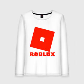 Женский лонгслив хлопок с принтом Roblox Logo в Санкт-Петербурге, 100% хлопок |  | logo | roblox | лого | логотип | надпись | роблокс