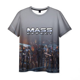 Мужская футболка 3D с принтом Mass Effect в Санкт-Петербурге, 100% полиэфир | прямой крой, круглый вырез горловины, длина до линии бедер | amdromeda initiative | andromeda | game | gun | hemet | n7 | rifle | ryder | soldier | space | star | weapon