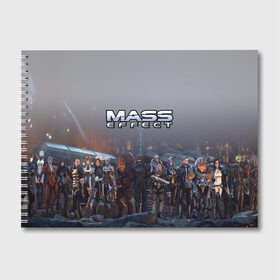 Альбом для рисования с принтом Mass Effect в Санкт-Петербурге, 100% бумага
 | матовая бумага, плотность 200 мг. | amdromeda initiative | andromeda | game | gun | hemet | n7 | rifle | ryder | soldier | space | star | weapon