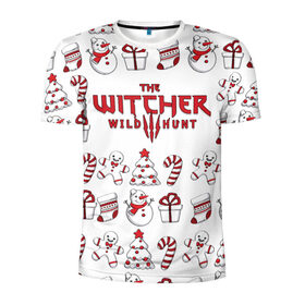 Мужская футболка 3D спортивная с принтом The Witcher Новогодний в Санкт-Петербурге, 100% полиэстер с улучшенными характеристиками | приталенный силуэт, круглая горловина, широкие плечи, сужается к линии бедра | wild hunt | арбалет | ведьмак 3 | геральт | год | дикая | магия | новый | охота | снег | цири