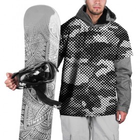Накидка на куртку 3D с принтом Черный камуфляж в Санкт-Петербурге, 100% полиэстер |  | камуфляж | милитари | стиль | тренд | узор