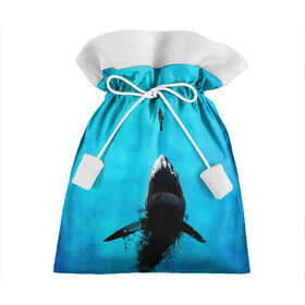 Подарочный 3D мешок с принтом Акула на охоте в Санкт-Петербурге, 100% полиэстер | Размер: 29*39 см | акула | женщина | море | охота | рыба | хищник