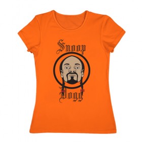 Женская футболка хлопок с принтом Снуп Дог | Snoop Dogg в Санкт-Петербурге, 100% хлопок | прямой крой, круглый вырез горловины, длина до линии бедер, слегка спущенное плечо | 