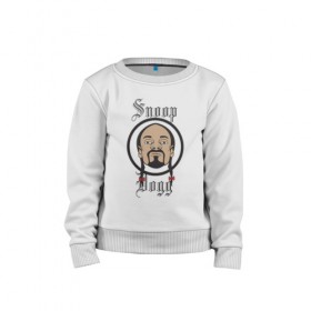 Детский свитшот хлопок с принтом Снуп Дог | Snoop Dogg в Санкт-Петербурге, 100% хлопок | круглый вырез горловины, эластичные манжеты, пояс и воротник | Тематика изображения на принте: 