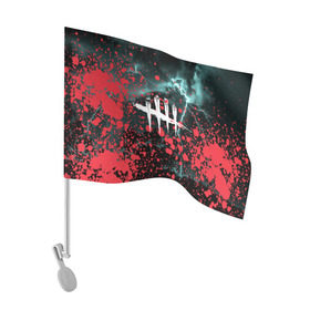 Флаг для автомобиля с принтом DEAD BY DAYLIGHT в Санкт-Петербурге, 100% полиэстер | Размер: 30*21 см | dead by daylight | game | hillbilly | maniacs | trapper | wraith | деревенщина | игра | мертвые днем | охотник | призрак