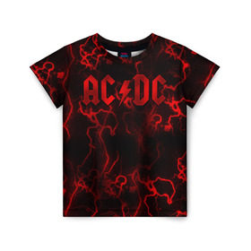 Детская футболка 3D с принтом AC/DC в Санкт-Петербурге, 100% гипоаллергенный полиэфир | прямой крой, круглый вырез горловины, длина до линии бедер, чуть спущенное плечо, ткань немного тянется | австралийская | ангус янг | блюз | группа | малькольм янг | рок | рок н ролл | стиви янг | хард