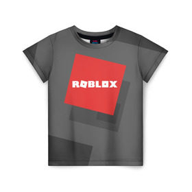 Детская футболка 3D с принтом ROBLOX в Санкт-Петербурге, 100% гипоаллергенный полиэфир | прямой крой, круглый вырез горловины, длина до линии бедер, чуть спущенное плечо, ткань немного тянется | block | lego | logo | minecraft | online | oof | quest | roblocks | roblockx | roblox | studio | блок | блоки | голова | игра | игры | квест | лего | лицо | лого | логотип | майнкрафт | онлайн | роблокс | символ | студия