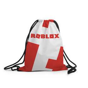 Рюкзак-мешок 3D с принтом ROBLOX Red в Санкт-Петербурге, 100% полиэстер | плотность ткани — 200 г/м2, размер — 35 х 45 см; лямки — толстые шнурки, застежка на шнуровке, без карманов и подкладки | block | lego | logo | minecraft | online | oof | quest | roblocks | roblockx | roblox | studio | блок | блоки | голова | игра | игры | квест | лего | лицо | лого | логотип | майнкрафт | онлайн | роблокс | символ | студия