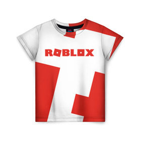 Детская футболка 3D с принтом ROBLOX Red в Санкт-Петербурге, 100% гипоаллергенный полиэфир | прямой крой, круглый вырез горловины, длина до линии бедер, чуть спущенное плечо, ткань немного тянется | block | lego | logo | minecraft | online | oof | quest | roblocks | roblockx | roblox | studio | блок | блоки | голова | игра | игры | квест | лего | лицо | лого | логотип | майнкрафт | онлайн | роблокс | символ | студия