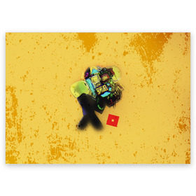 Поздравительная открытка с принтом ROBLOX Grunge ART в Санкт-Петербурге, 100% бумага | плотность бумаги 280 г/м2, матовая, на обратной стороне линовка и место для марки
 | block | lego | logo | minecraft | online | oof | quest | roblocks | roblockx | roblox | studio | блок | блоки | голова | игра | игры | квест | лего | лицо | лого | логотип | майнкрафт | онлайн | роблокс | символ | студия