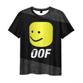 Мужская футболка 3D с принтом Roblox OOF Мем в Санкт-Петербурге, 100% полиэфир | прямой крой, круглый вырез горловины, длина до линии бедер | lego | logo | meme | memes | minecraft | oof | quest | roblocks | roblockx | roblox | studio | блок | блоки | голова | игра | игры | квест | лего | лицо | лого | логотип | майнкрафт | мем | мемы | онлайн | роблокс | студия