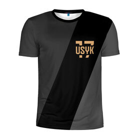 Мужская футболка 3D спортивная с принтом USYK 17 в Санкт-Петербурге, 100% полиэстер с улучшенными характеристиками | приталенный силуэт, круглая горловина, широкие плечи, сужается к линии бедра | Тематика изображения на принте: 